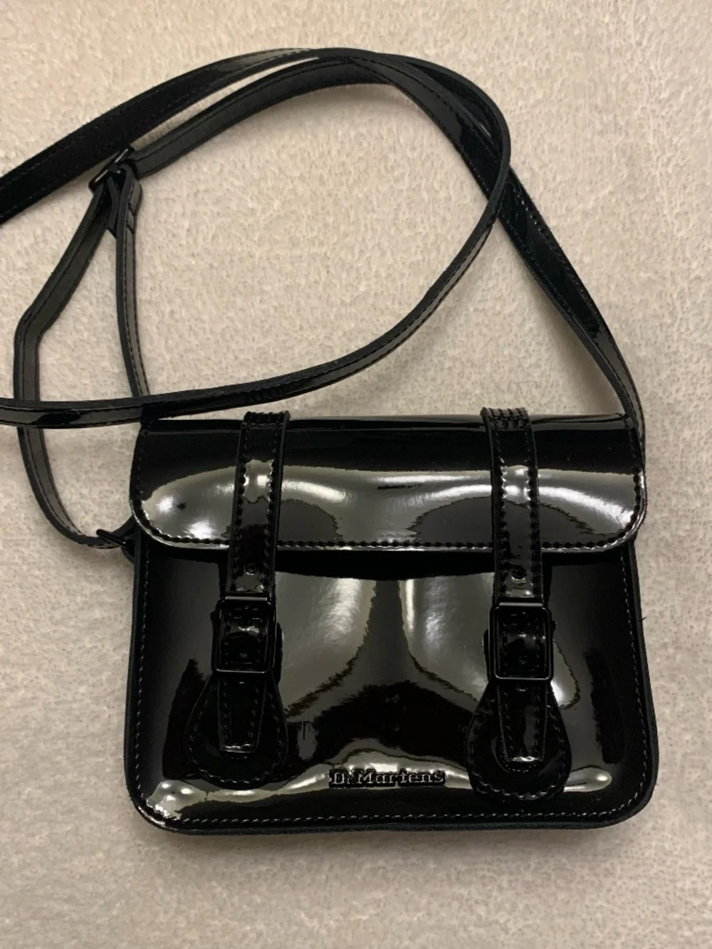 Dr Martens Pantent Leather 7 inch Adjustable  Leather Crossbody Bag Like New
